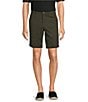 Roundtree & Yorke The Cloud Collection 9#double; Flat Front Washed Chino Shorts, Color:Deep Olive - Image 1