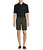 Roundtree & Yorke The Cloud Collection 9#double; Flat Front Washed Chino Shorts, Color:Deep Olive - Image 3