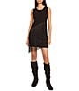 The Good Journey A-Symmetrical Fringe Mini Dress, Color:Black - Image 1