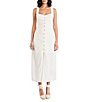 The Good Journey Linen Sheath Button Midi Dress - Image 1