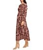 The Good Journey Long Sleeve Printed Midi Dress, Color:Brown/Tan - Image 3