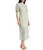 The Good Journey Short Sleeve Illusion Hem Crochet Midi Dress, Color:Sage - Image 3