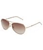Color:Rose Gold - Image 1 - The Marc Jacobs Small Metal Aviator Sunglasses