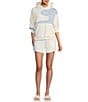 The Mayfair Group Inhale Exhale Coordinating Shorts, Color:Blue - Image 3