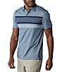 Color:Calypso Stripe - Image 3 - Chip Pique Chest Stripe Short Sleeve Polo Shirt