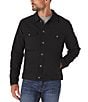 Color:Black - Image 1 - Comfort Terry Cloth Trucker Jacket