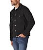 Color:Black - Image 3 - Comfort Terry Cloth Trucker Jacket