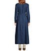 The Normal Brand Denim Point Collar Belted Button Front Shirt Dress - Image 2