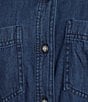 The Normal Brand Denim Point Collar Belted Button Front Shirt Dress - Image 3