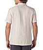 Color:Agave Stripe - Image 2 - Freshwater Linen Blend Camp Collar Short Sleeve Woven Shirt