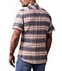 The Normal Brand Freshwater Stripe Pattern Short Sleeve Woven Shirt, Color:Adobe Rose - Image 2