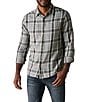 Color:Grey Plaid - Image 1 - Jackson Large Plaid Long Sleeve Woven Shirt