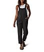 The Normal Brand Kalo Solid Puckered Gauze V-Back Overalls, Color:Phantom - Image 1