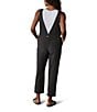 The Normal Brand Kalo Solid Puckered Gauze V-Back Overalls, Color:Phantom - Image 2