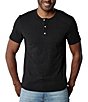 The Normal Brand Legacy Short Sleeve Henley T-Shirt, Color:Black - Image 1