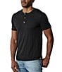 The Normal Brand Legacy Short Sleeve Henley T-Shirt, Color:Black - Image 2