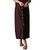 The Normal Brand Leukos Linen Blend Button Front Maxi Pencil Skirt - Image 1