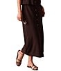 The Normal Brand Leukos Linen Blend Button Front Maxi Pencil Skirt - Image 2
