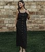 The Normal Brand Leukos Linen Blend Button Front Maxi Pencil Skirt - Image 4