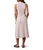 The Normal Brand Leukos Linen-Blend Collared Lapel Sleeveless Button Front Midi Shirt Dress, Color:Ivory - Image 2