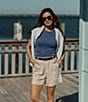 The Normal Brand Leukos Linen Blend High Waist Tailored Shorts, Color:Sandstone - Image 4