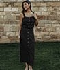 The Normal Brand Leukos Linen Blend Square Neck Button Front Tank - Image 4