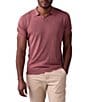 The Normal Brand Linen Blend Short Sleeve Polo Shirt, Color:Adobe Rose Heather - Image 1