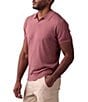 The Normal Brand Linen Blend Short Sleeve Polo Shirt, Color:Adobe Rose Heather - Image 3