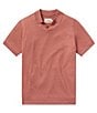 The Normal Brand Linen Blend Short Sleeve Polo Shirt, Color:Adobe Rose Heather - Image 4