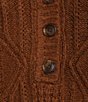 The Normal Brand Mabel Cable Knit Quarter Button Placket Popover Sweater - Image 4