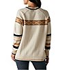 Color:Cream Multi - Image 2 - Marianna Crew Neck Raglan Sleeve Contrast Color Stripe Sweater