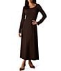The Normal Brand Normal Soft Stretch Rib Long Sleeve A-Line Dress - Image 1