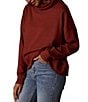 The Normal Brand Puremeso Funnel Neck Long Sleeve Pullover, Color:Terracotta - Image 3