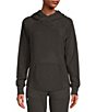 Color:Charcoal - Image 1 - Puremeso Long Raglan Sleeve Stretch Rib Hooded Pullover