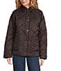 The Normal Brand Quilted Puffer Liner Collared Long Sleeve Snap Front Boxy Jacket, Color:Chestnut - Image 2