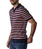 Color:Navy/Red Stripe - Image 3 - Robles Short Sleeve Stripe Polo Shirt
