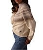 The Normal Brand Stretch Knit Fair Isle Turtleneck Sweater, Color:Cream Multi - Image 3
