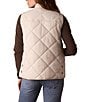 The Normal Brand Texture Quilted Liner Stand Collar 2-Way Zip Front Puffer Vest, Color:Ecru Dark Taupe - Image 2