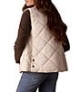 The Normal Brand Texture Quilted Liner Stand Collar 2-Way Zip Front Puffer Vest, Color:Ecru Dark Taupe - Image 3