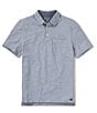 Color:Blue Stripe - Image 4 - Vintage Slub Short-Sleeve Polo Shirt