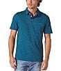Color:Teal - Image 1 - Vintage Slub Short-Sleeve Polo Shirt