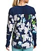 Color:Summit Navy Abstract Floral - Image 2 - Abstract Floral Print Dawndream Long Sleeve Top