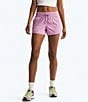Color:Mineral Purple - Image 1 - Aphrodite Herringbone Stretch Woven Wide Elastic Drawstring Waist Pocketed Shorts
