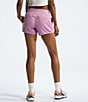 Color:Mineral Purple - Image 2 - Aphrodite Herringbone Stretch Woven Wide Elastic Drawstring Waist Pocketed Shorts