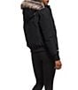 The North Face Arctic Hooded Faux Fur Snap Front Down Bomber Jacket, Color:TNF Black-NPF - Image 2