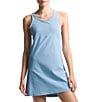 Color:Steel Blue - Image 4 - Arque Hike Jersey Knit Scoop Neck Sleeveless Racerback Fitted Dress