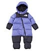 Color:Cave Blue - Image 1 - Baby Newborn-24 Months Long-Sleeve Retro Nuptse Coveralls