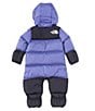 Color:Cave Blue - Image 2 - Baby Newborn-24 Months Long-Sleeve Retro Nuptse Coveralls