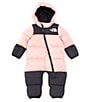 Color:Shady Rose - Image 1 - Baby Newborn-24 Months Long-Sleeve Retro Nuptse Coveralls