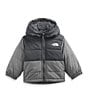 Color:TNF Medium Grey Heather - Image 1 - Baby 3-24 Months Quilted Mount Chimbo Reversible Fleece Full-Zip Hooded Jacket